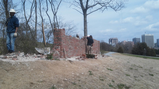 Tredegar wall rebuild (2)