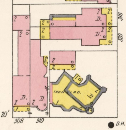 Pratt's Castle on 1905 Sanborn map